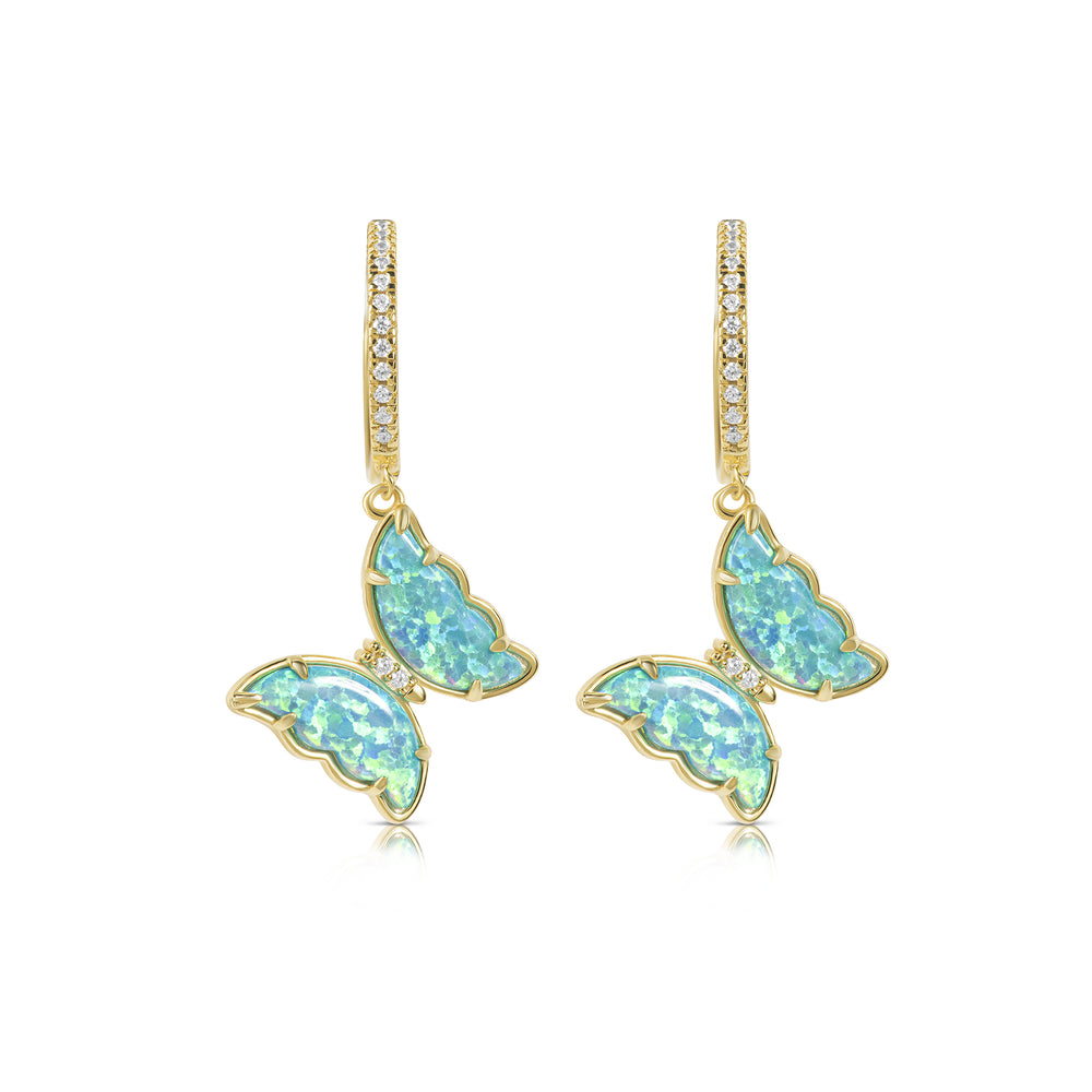 Isabella Opal Butterfly Drop Earrings E303