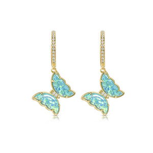Isabella Opal Butterfly Drop Earrings E303