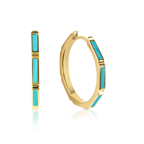 Carrington Enamel Hoop Earrings E306