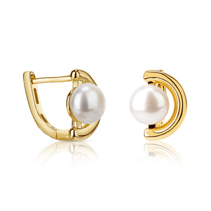 Tiff Pearl Hoop Earrings E309