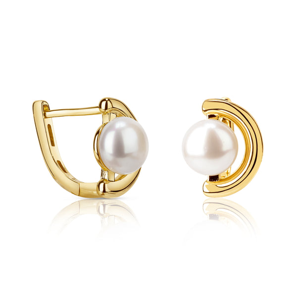 Tiff Pearl Hoop Earrings E309