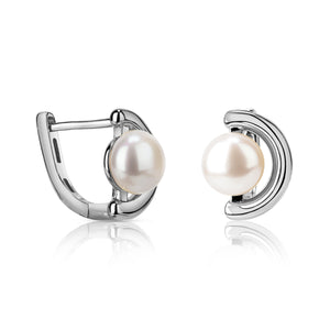 Tiff Pearl Hoop Earrings E309