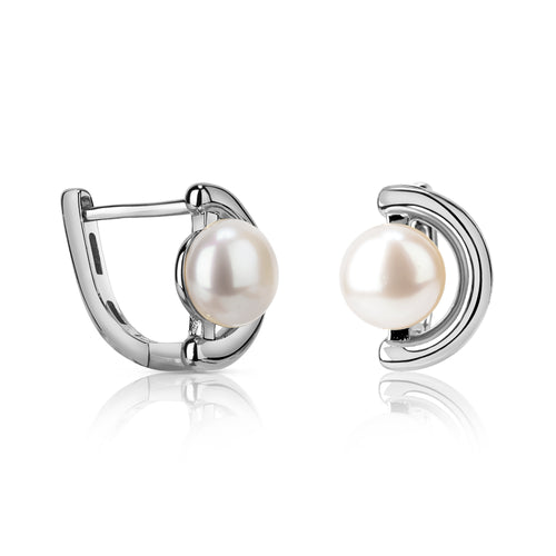 Tiff Pearl Hoop Earrings E309