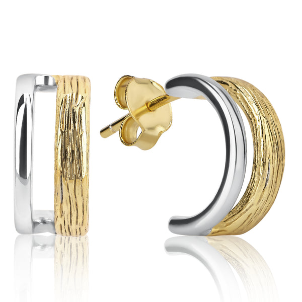 Arden Gold & Silver Hoop Earrings E315