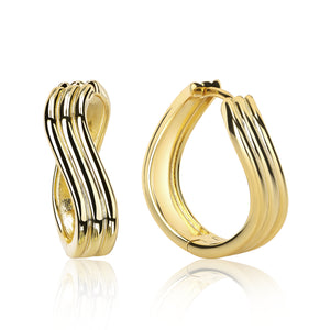 Lola Triple Ridged Hoop Earrings E328