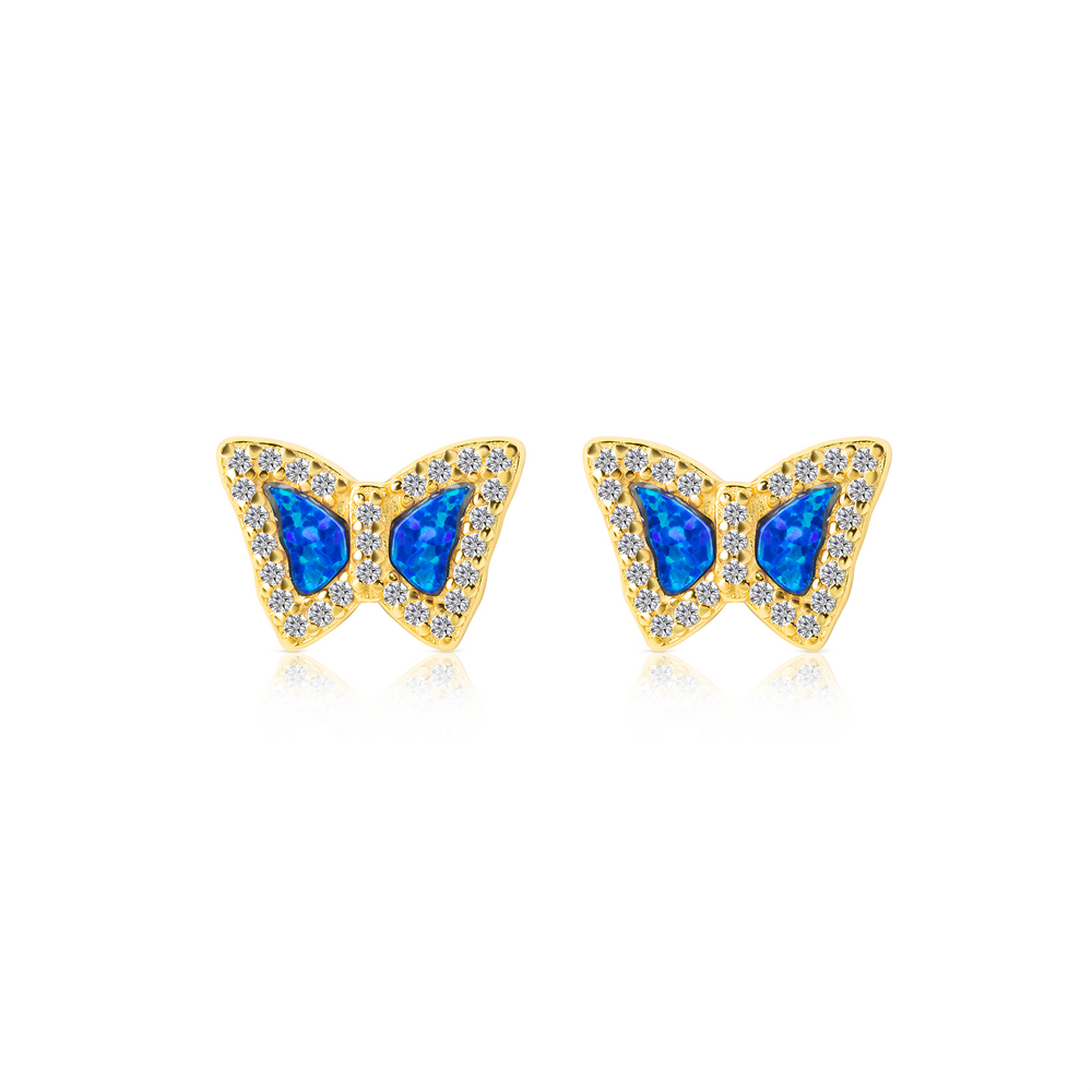 Isabella Opal Butterfly Stud Earrings E358