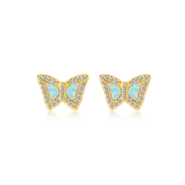 Isabella Opal Butterfly Stud Earrings E358