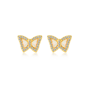 Isabella Opal Butterfly Stud Earrings E358