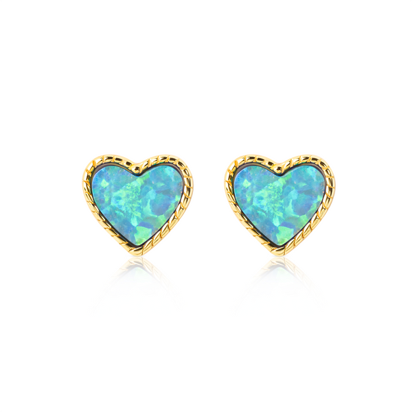 Isabella Opal Heart Stud Earrings E369