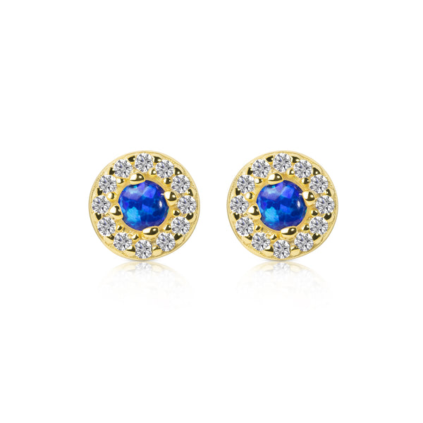 Gracie CZ Opal Stud Earrings E386