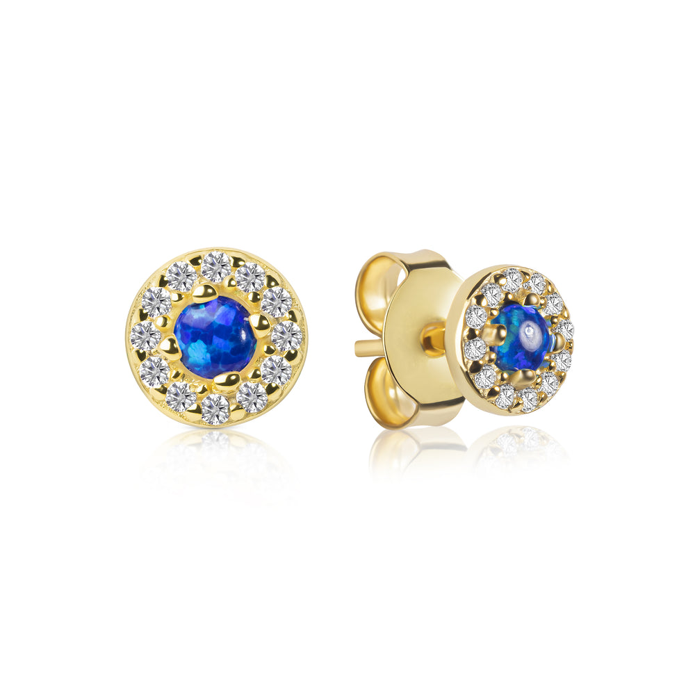 Gracie CZ Opal Stud Earrings E386