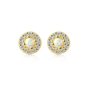 Gracie CZ Opal Stud Earrings E386