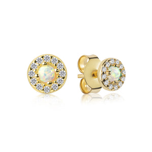 Gracie CZ Opal Stud Earrings E386
