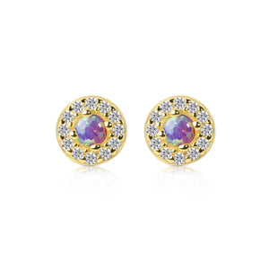 Gracie CZ Opal Stud Earrings E386