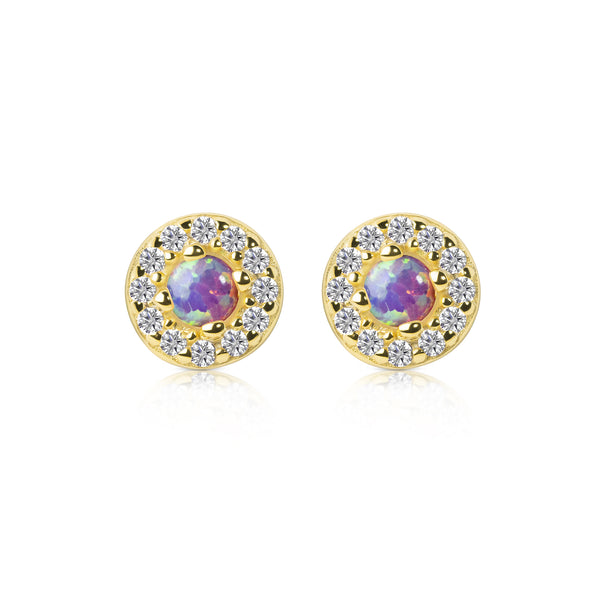 Gracie CZ Opal Stud Earrings E386