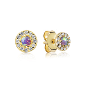 Gracie CZ Opal Stud Earrings E386