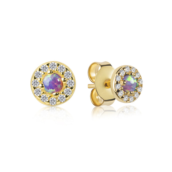 Gracie CZ Opal Stud Earrings E386