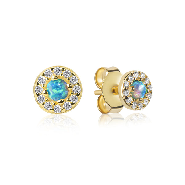 Gracie CZ Opal Stud Earrings E386
