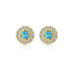 Gracie CZ Opal Stud Earrings E386