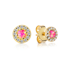 Gracie CZ Opal Stud Earrings E386