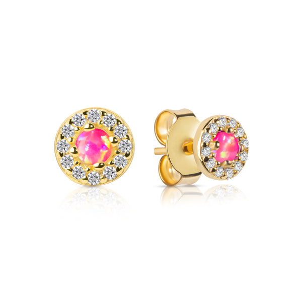 Gracie CZ Opal Stud Earrings E386