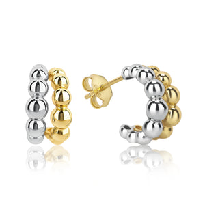 Karolina Gold & Silver Ball Hoop Earrings E427