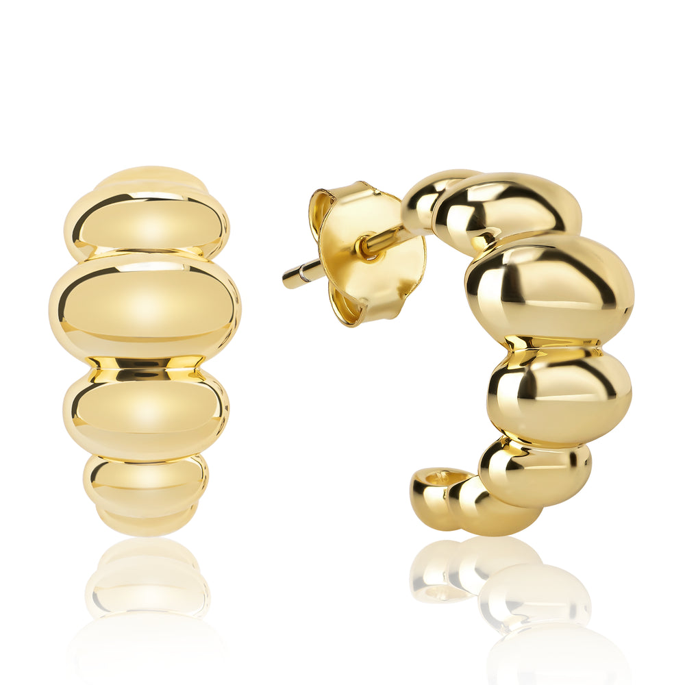 Cynthia Puff Dome Hoop Earrings E428