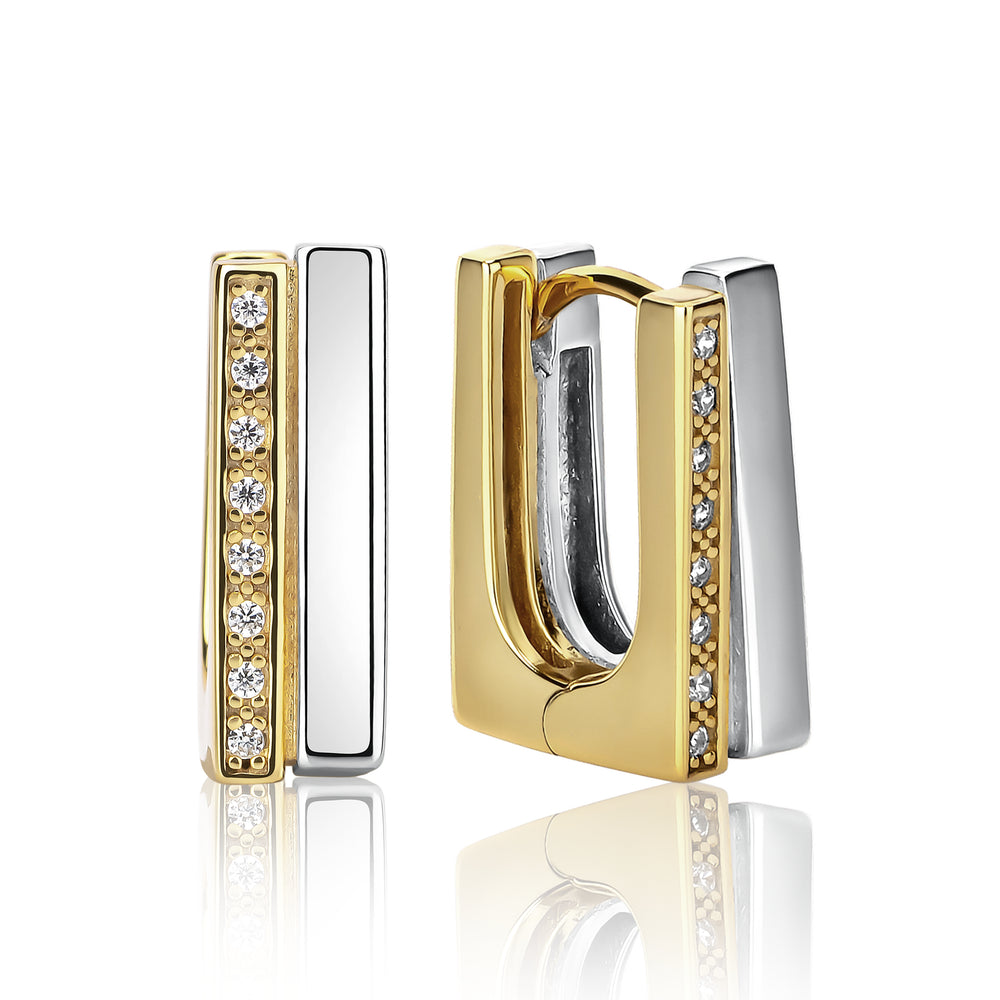 Lana Gold & Silver Square Hoop Earrings E432
