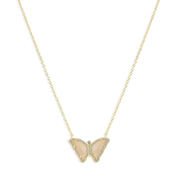 Paloma Butterfly Mother Of Pearl Necklace N430