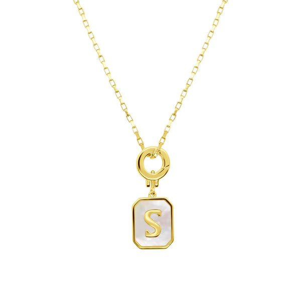 Paloma Mother Of Pearl Monogram Necklace N323